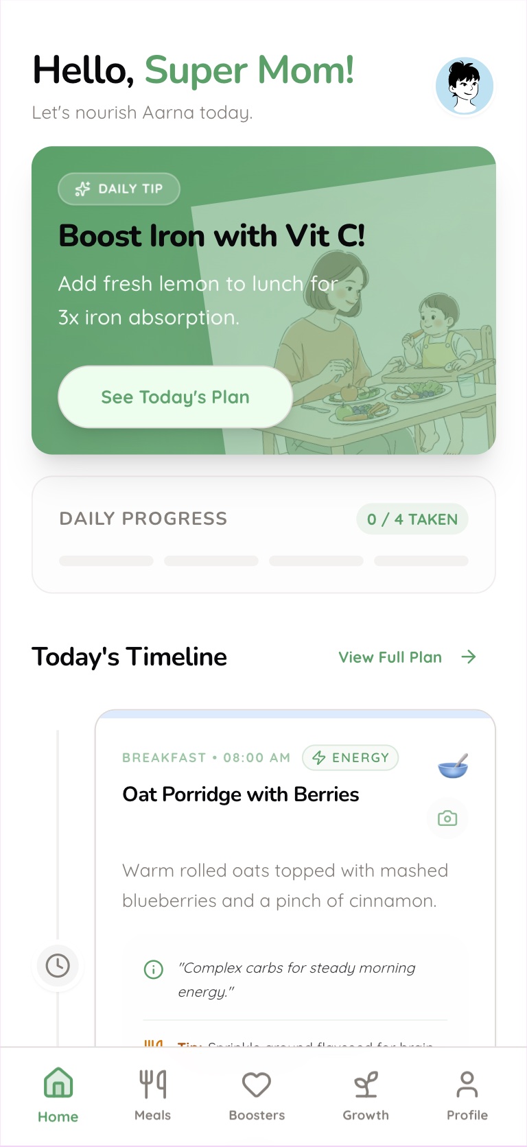 MomInsight — AI Nutrition App, Concept to Prototype