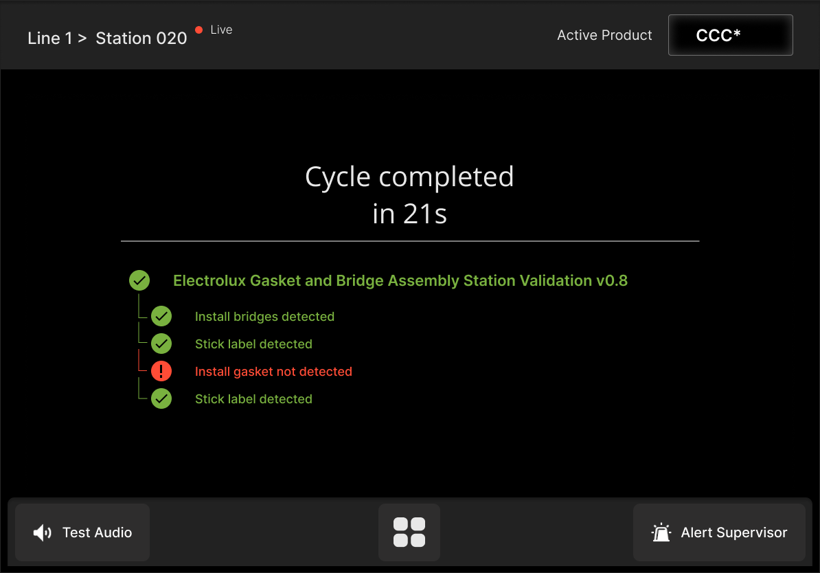 Mentor view — real-time cycle and AI quality checks